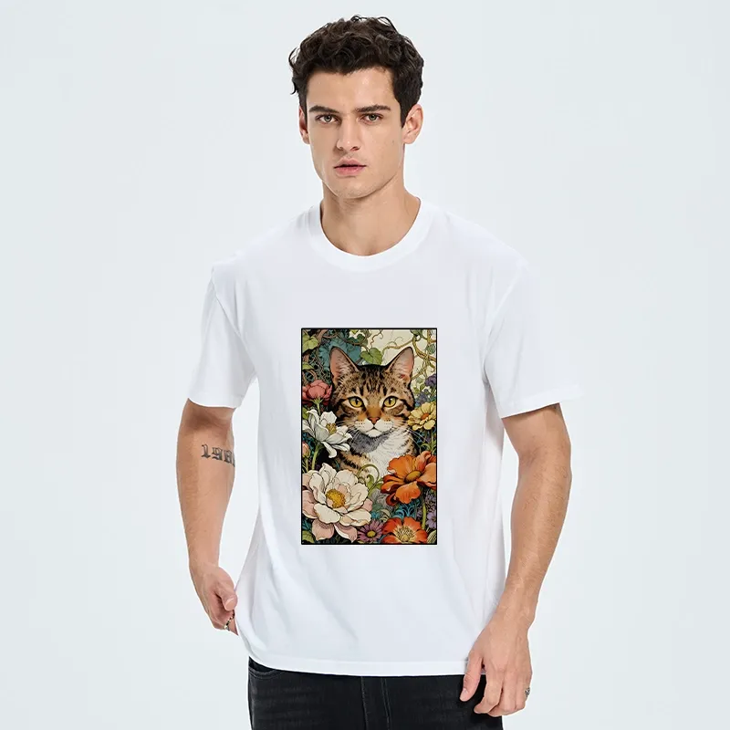 Tokyo-Tiger A Cat Hidden In Flowers Classic T-Shirt