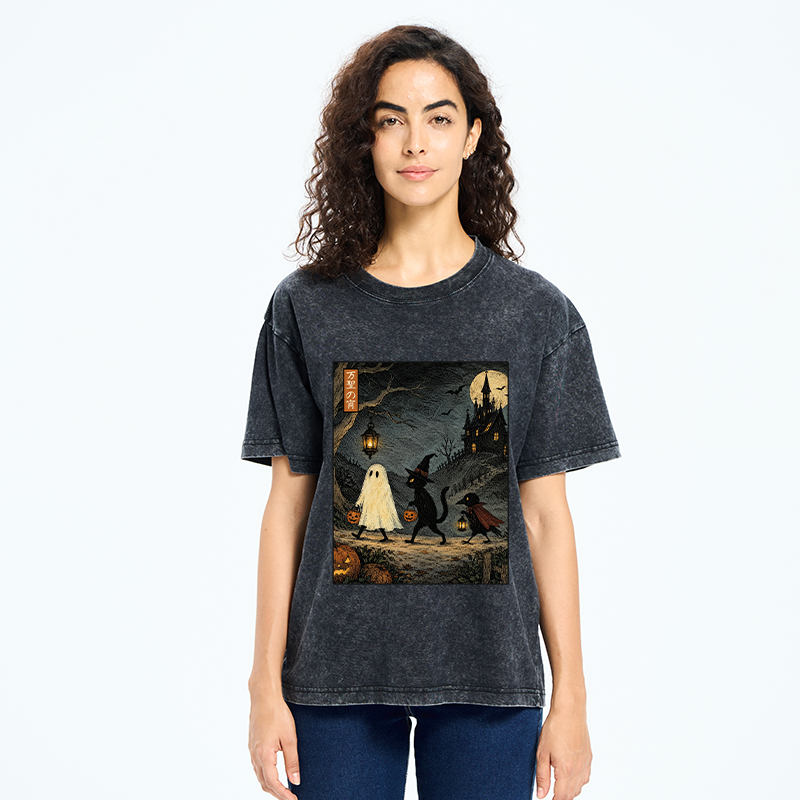 Tokyo-Tiger Vintage Halloween Crew Washed T-Shirt