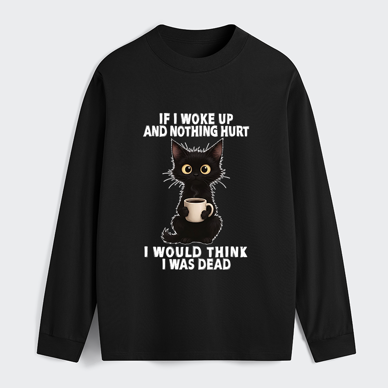 Tokyo-Tiger Funny Cute Black Cat And Coffee Meme Classic Long Sleeve T-Shirt