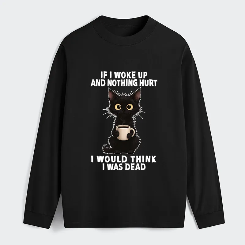 Tokyo-Tiger Funny Cute Black Cat And Coffee Meme Classic Long Sleeve T-Shirt
