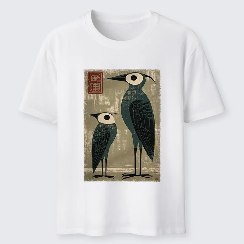 Tokyo-Tiger Retro Two Birds Art Classic T-Shirt