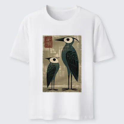 Tokyo-Tiger Retro Two Birds Art Classic T-Shirt