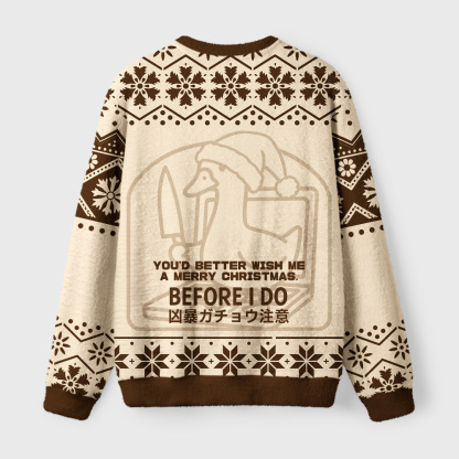Tokyo-Tiger Angry Email Goose Fuzzy Christmas Ugly Sweatshirt