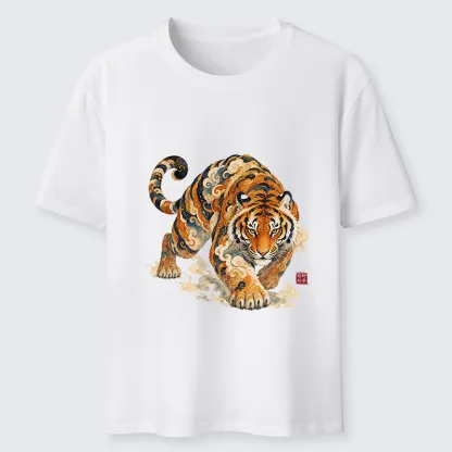 Tokyo-Tiger Vintage Cloud Tiger Print Classic T-Shirt