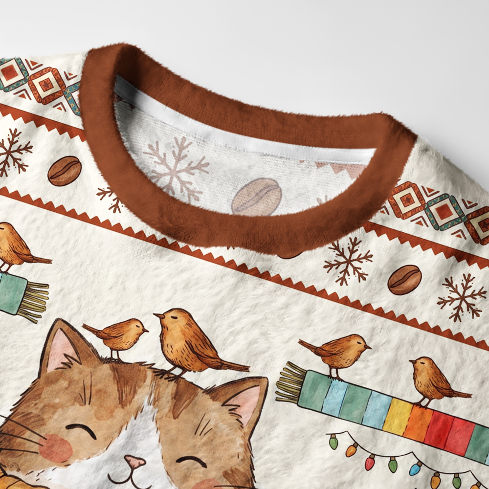 Tokyo-Tiger Cat’s Cozy Christmas Fuzzy Christmas Ugly Sweatshirt