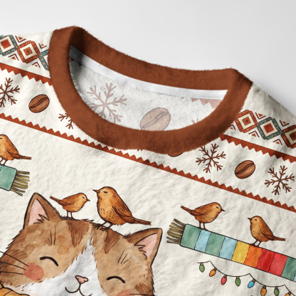Tokyo-Tiger Cat’s Cozy Christmas Fuzzy Christmas Ugly Sweatshirt