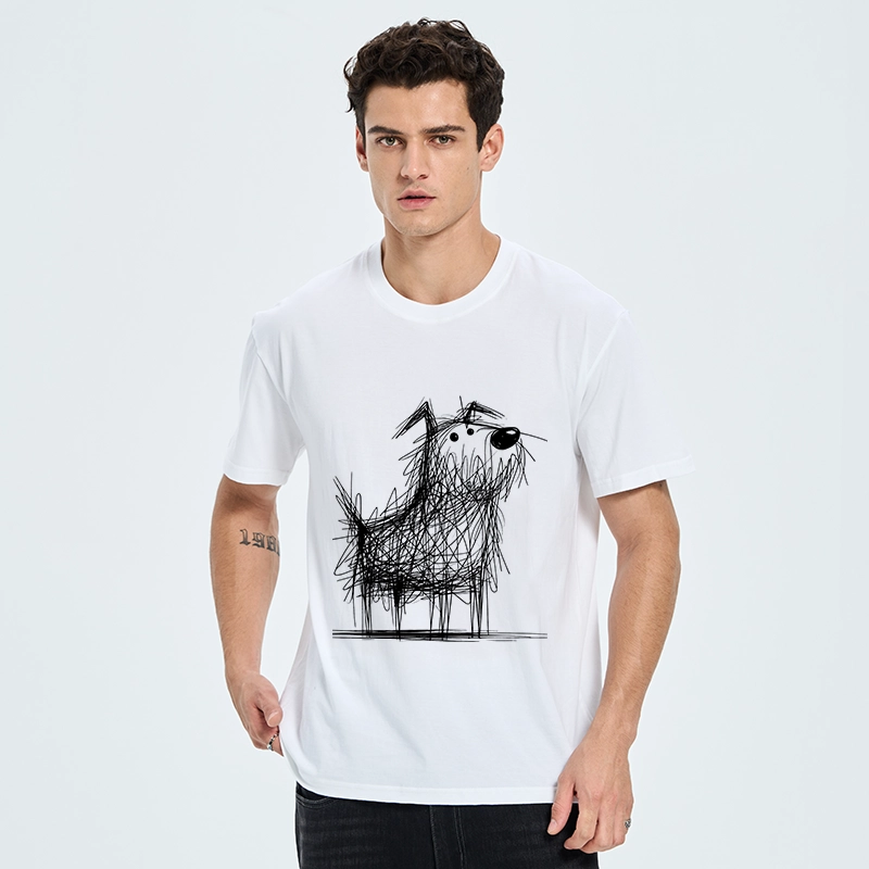 Tokyo-Tiger Cute Scrawled Dog Line Art Classic T-Shirt