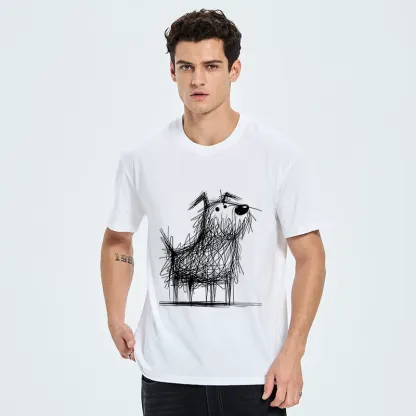 Tokyo-Tiger Cute Scrawled Dog Line Art Classic T-Shirt