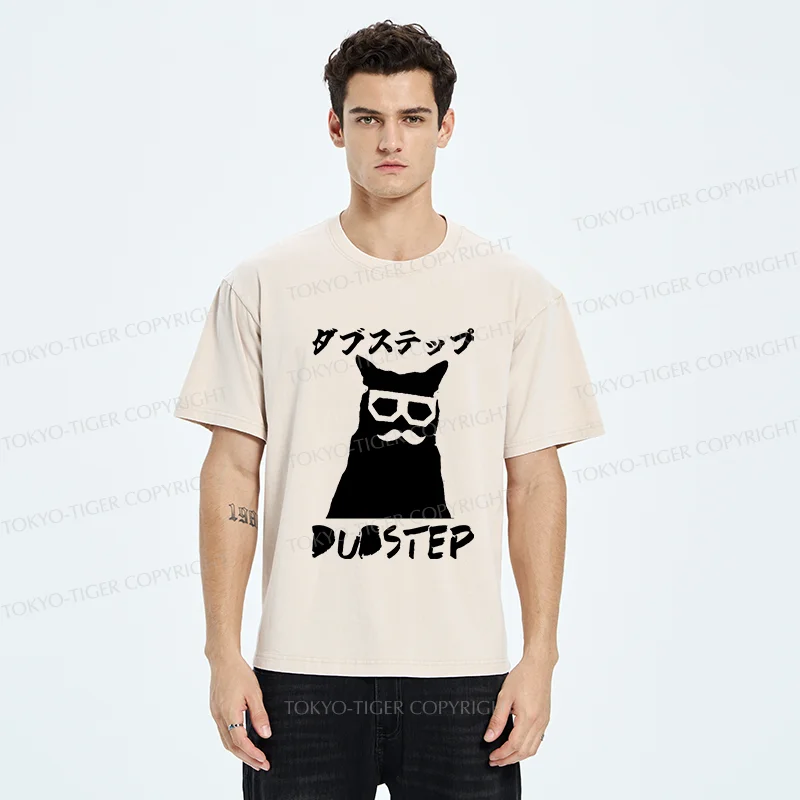 Tokyo-Tiger Dubstep Cat Washed T-Shirt