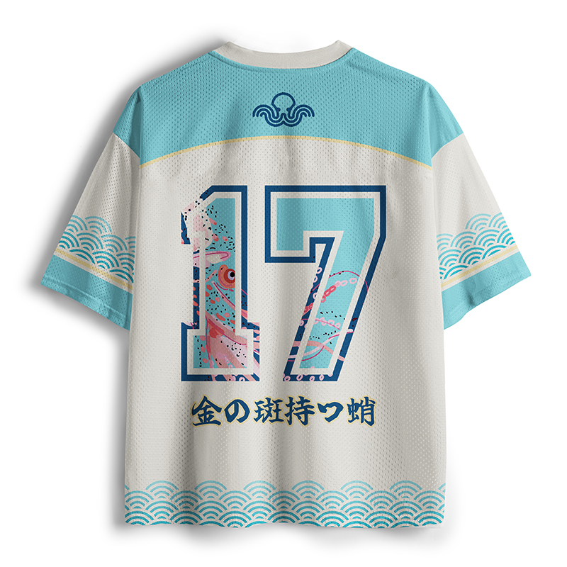 Tokyo-Tiger Soft Watercolor Octopus Japanese Art Mesh Jersey