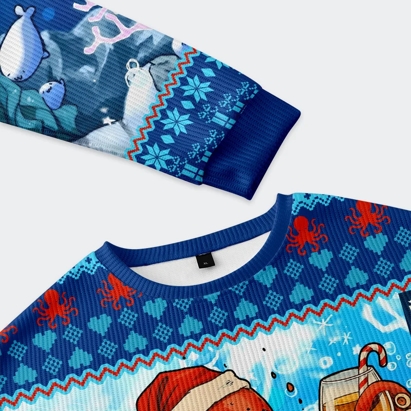 Tokyo-Tiger Christmas Octopus Christmas Ugly Sweatshirt