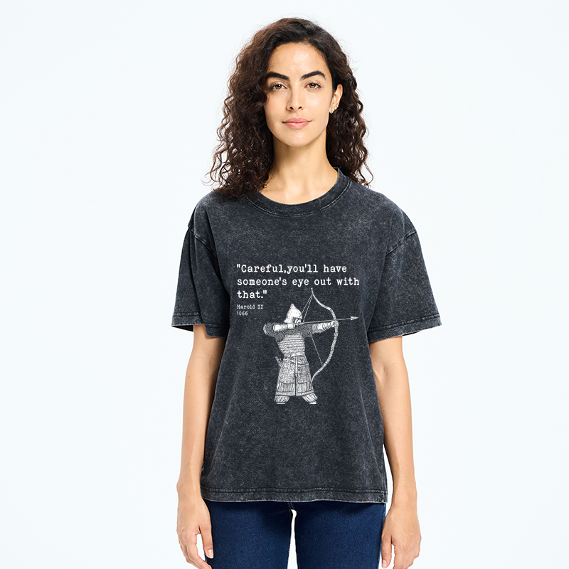 Tokyo-Tiger English Black Humor Washed T-Shirt