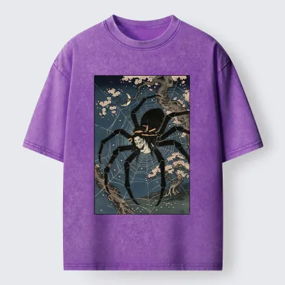 Tokyo-Tiger Vintage Spider Ghost Art Washed T-Shirt