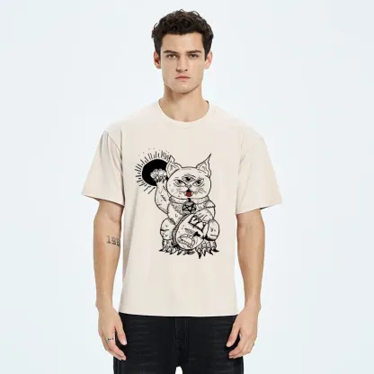 Tokyo-Tiger Evil Lucky Cat Washed T-Shirt