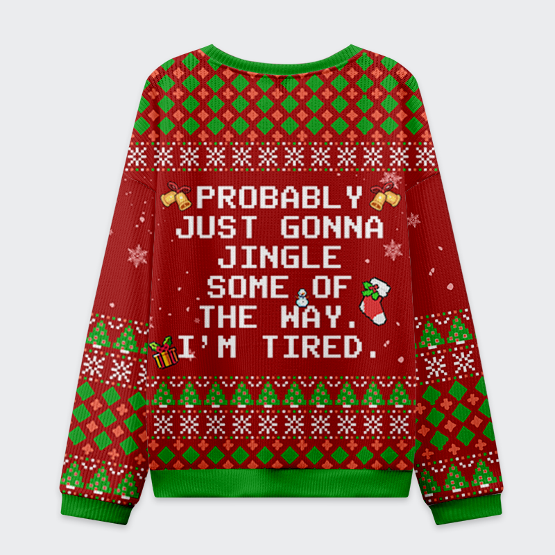 Tokyo-Tiger Jingle, But Make It Lazy Christmas Ugly Sweatshirt