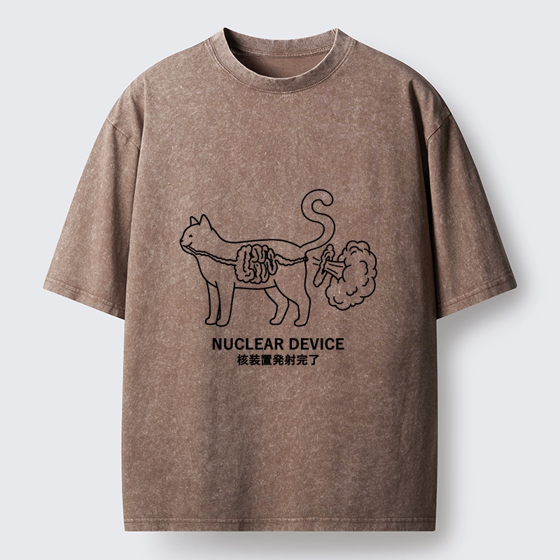 Tokyo‑Tiger Funny Nuclear Cat Meme Washed T‑Shirt