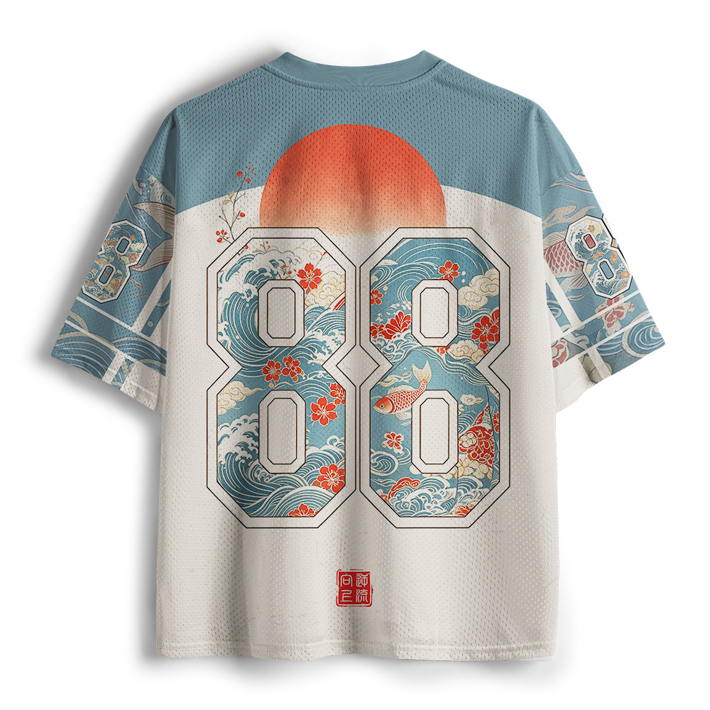Tokyo-Tiger Cherry Blossom Kimono Cat Mesh Jersey