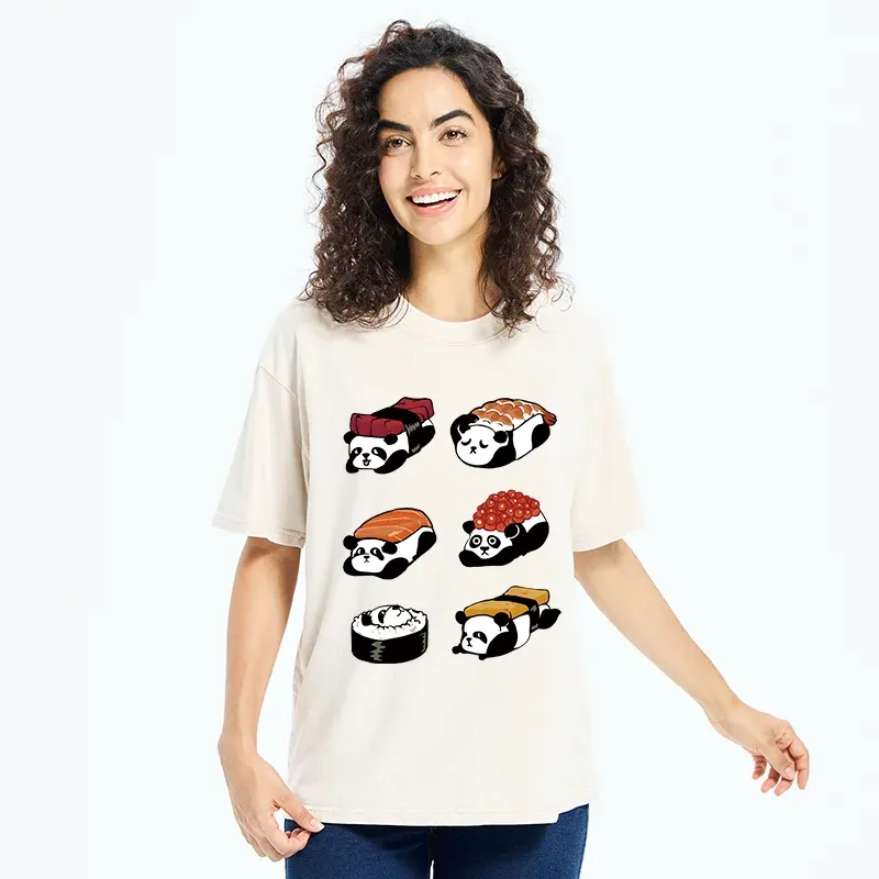 Tokyo-Tiger Panda Sushi Washed T-Shirt