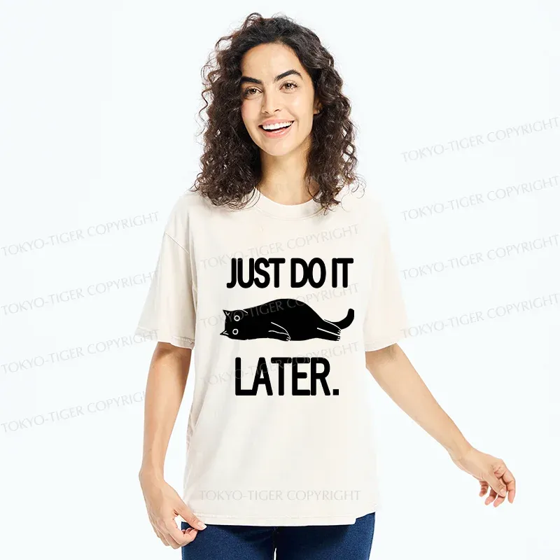 Tokyo-Tiger Just Do It Later Washed T-Shirt