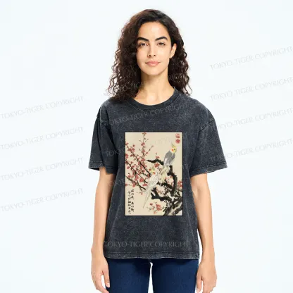 Tokyo-Tiger Whispers of Silent Blossoms Washed T-Shirt
