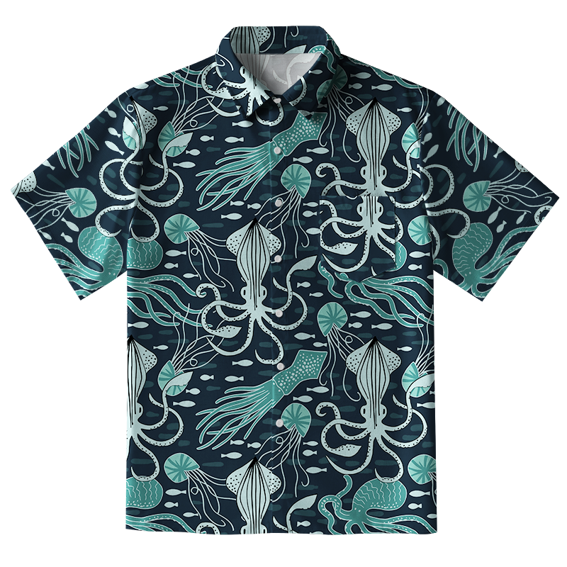 Tokyo-Tiger Deep Sea Squid Button-up Shirt