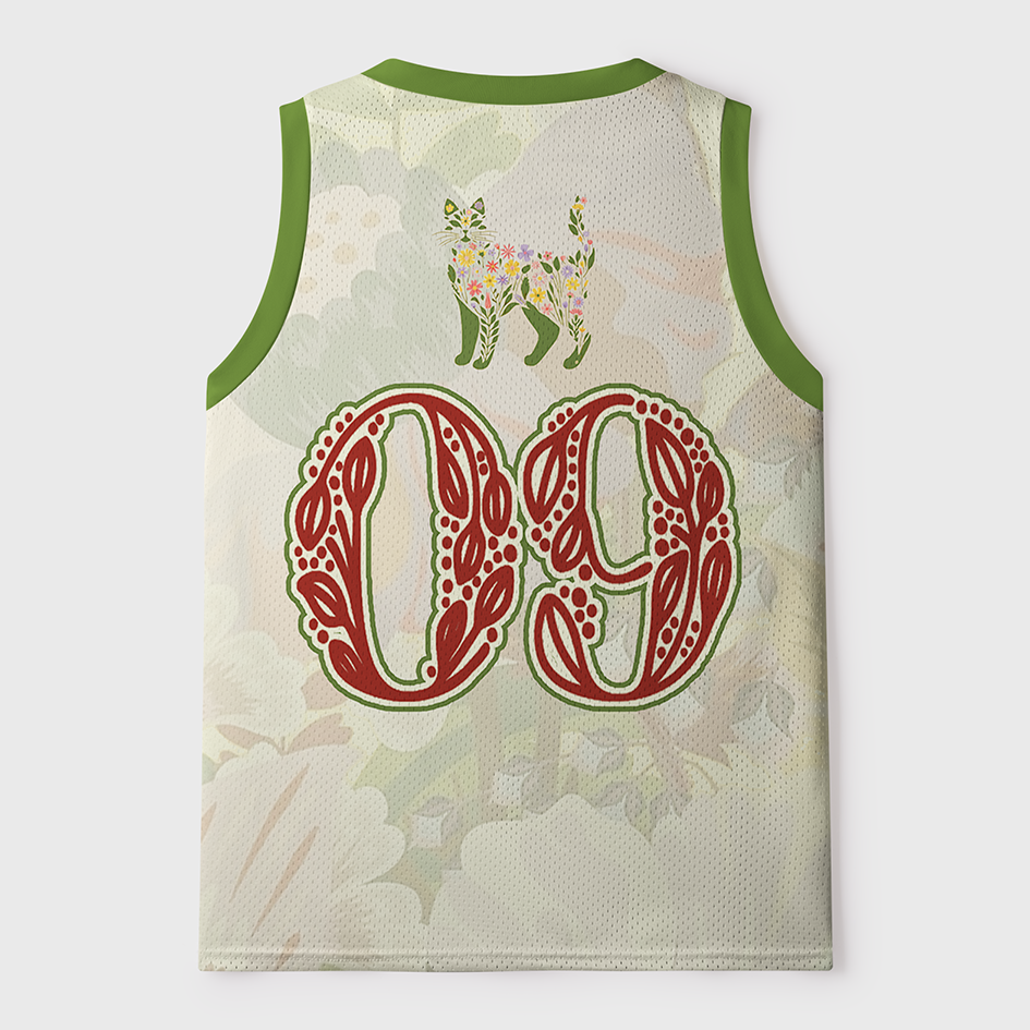 Tokyo-Tiger Butterfly Floral Whimsy Cat Mesh Tank Top