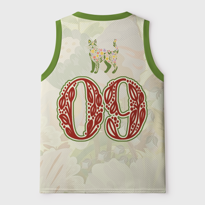 Tokyo-Tiger Butterfly Floral Whimsy Cat Mesh Tank Top