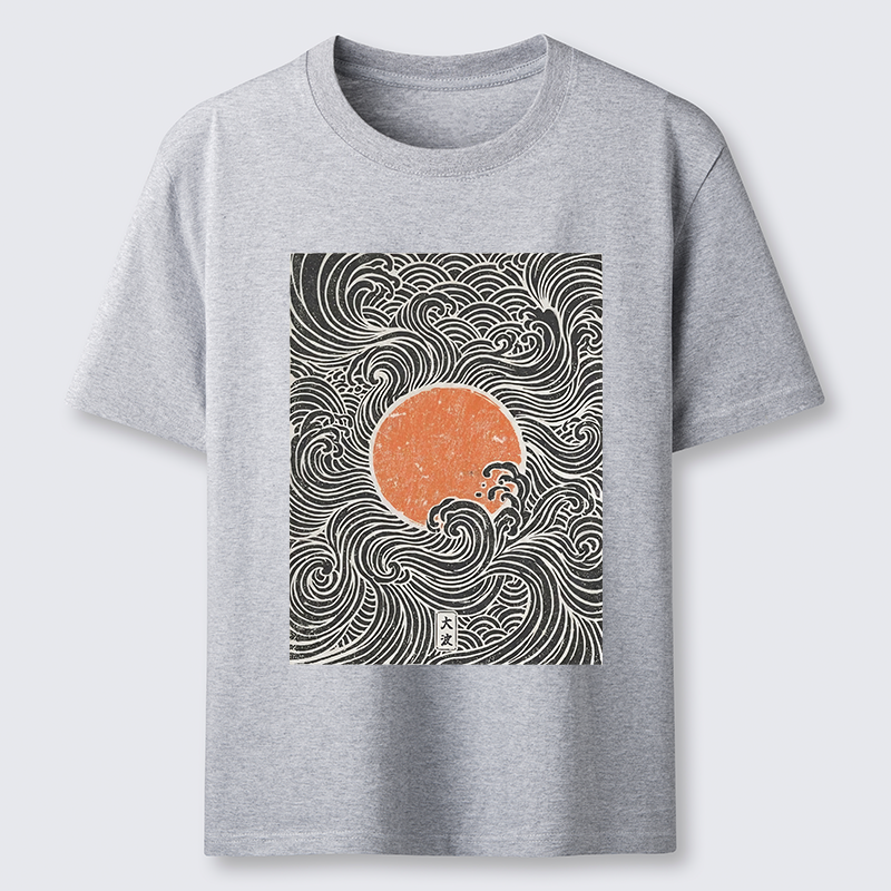 Tokyo-Tiger Ukiyo-e Sun And Waves Classic T-Shirt