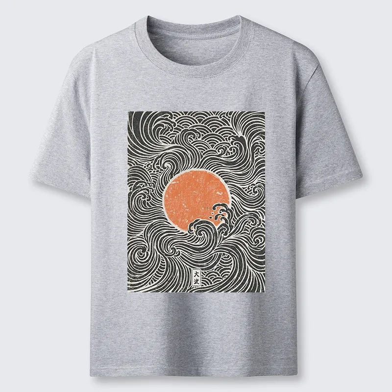 Tokyo-Tiger Ukiyo-e Sun And Waves Classic T-Shirt