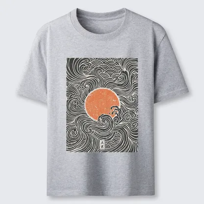 Tokyo-Tiger Ukiyo-e Sun And Waves Classic T-Shirt