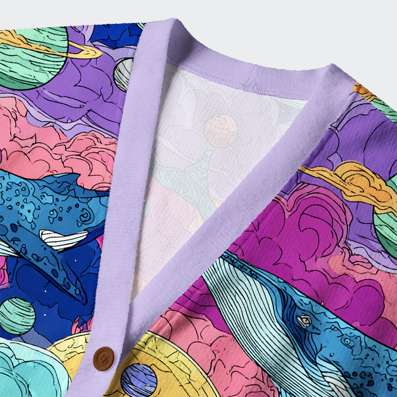 Tokyo-Tiger Meow in the Milky Way Ugly Cardigan Sweater