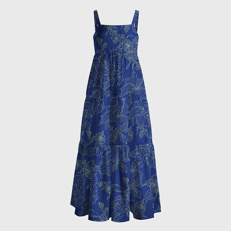 Tokyo-Tiger The Artistic Beauty Of Flowers Maxi Dress