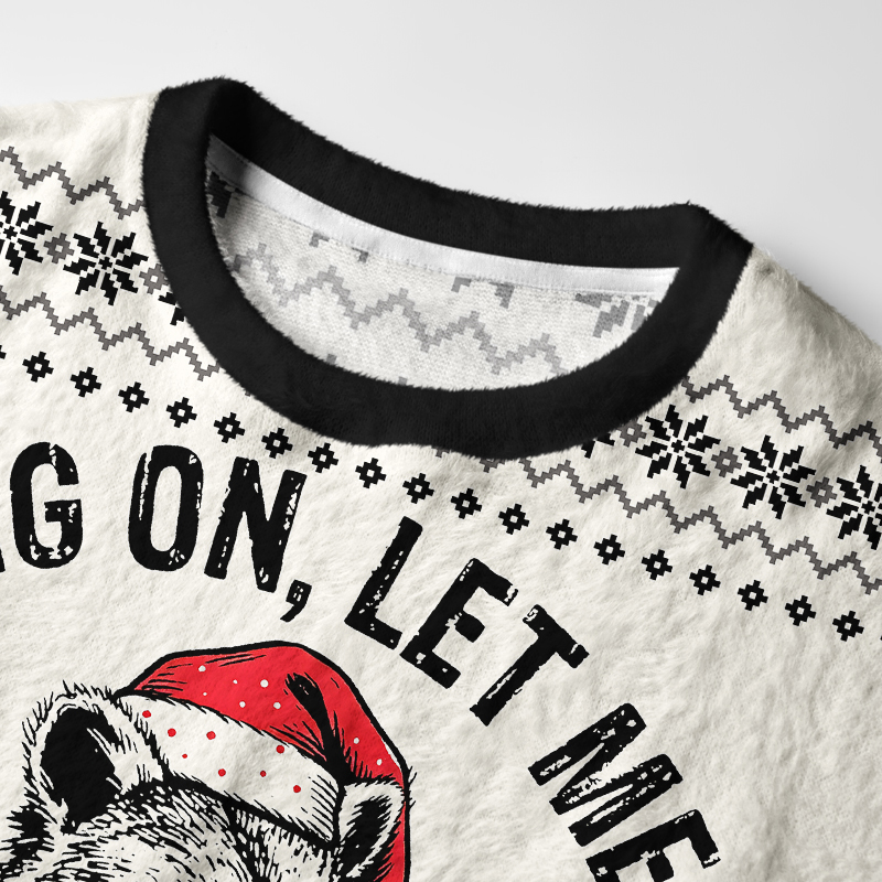 Tokyo-Tiger Overthink Raccoon Fuzzy Christmas Ugly Sweatshirt