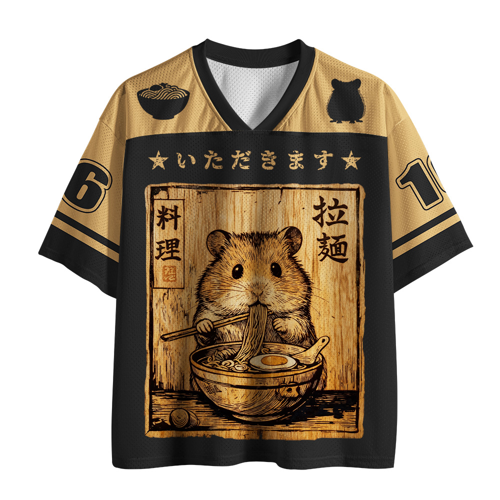 Tokyo-Tiger The hamster eating ramen  Mesh Jersey