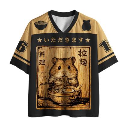 Tokyo-Tiger The hamster eating ramen  Mesh Jersey