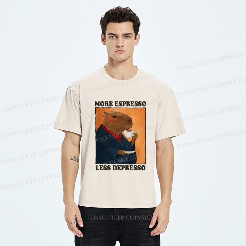 Tokyo-Tiger Elegant Capybara Washed T-Shirt