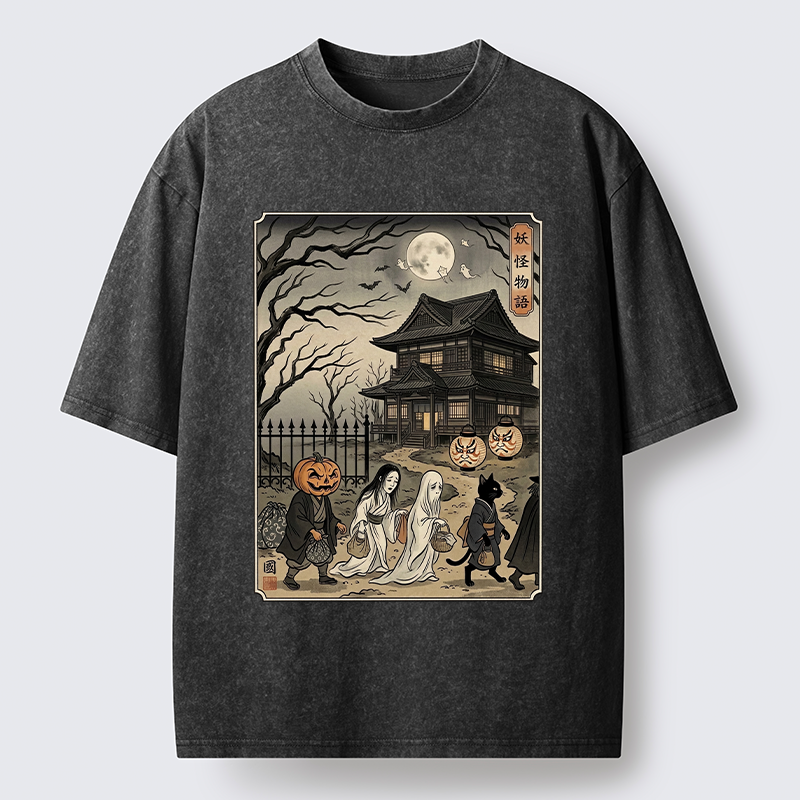 Tokyo-Tiger Vintage Yokai Art Washed T-Shirt