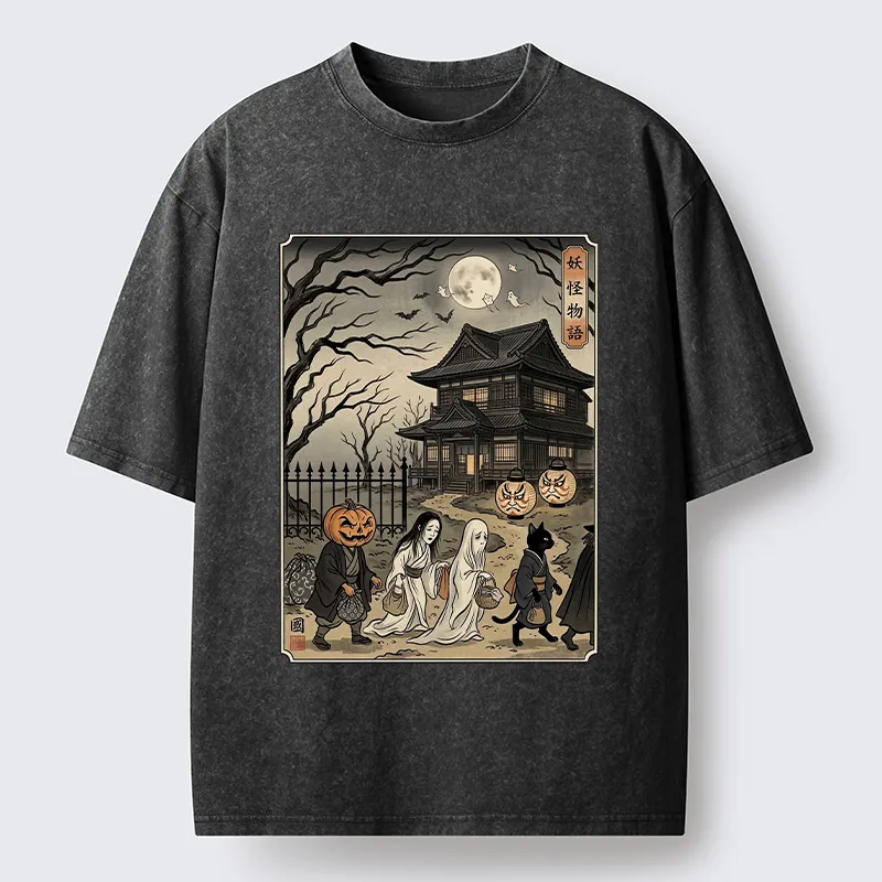 Tokyo-Tiger Vintage Yokai Art Washed T-Shirt Sale