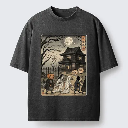 Tokyo-Tiger Vintage Yokai Art Washed T-Shirt