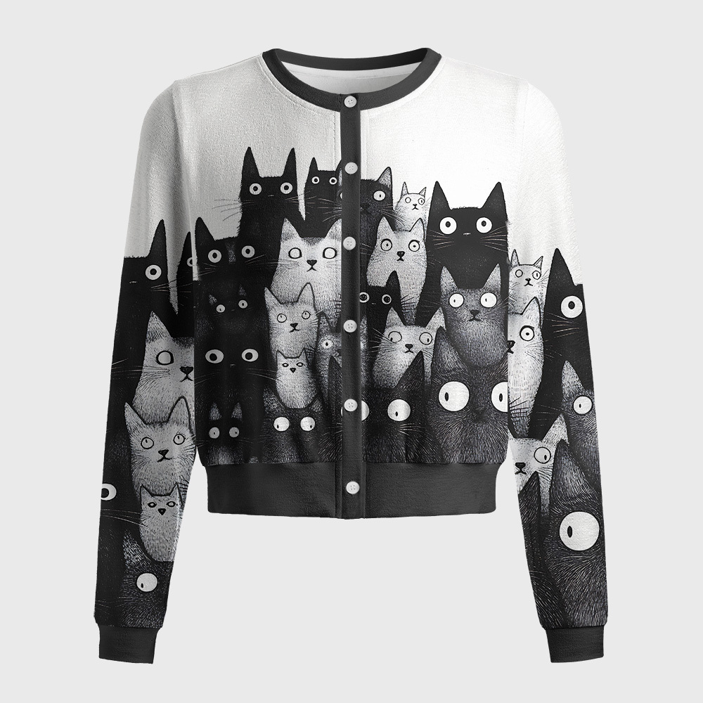 Tokyo-Tiger The Judgmental Stare Of Cats Women's Lightweight Cardigan