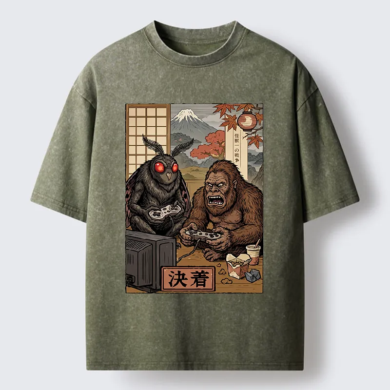 Tokyo‑Tiger Game Monster Duo Washed T‑Shirt Sale