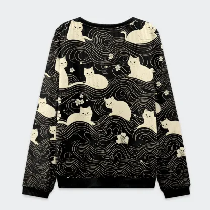 Tokyo-Tiger Mysterious Cat Christmas Ugly Sweatshirt