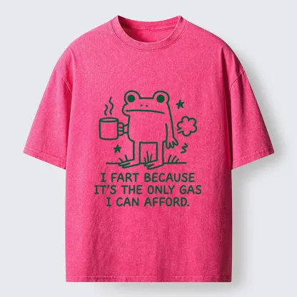 Tokyo-Tiger Funny Cute Frog Gas Meme Washed T-Shirt