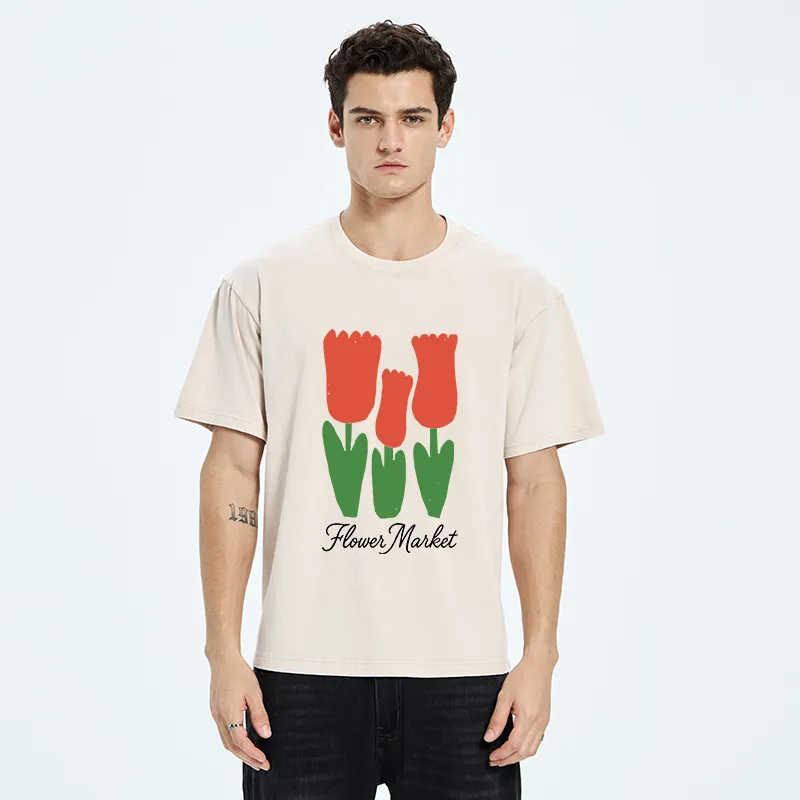 Tokyo-Tiger Easter Tulips Washed T-Shirt