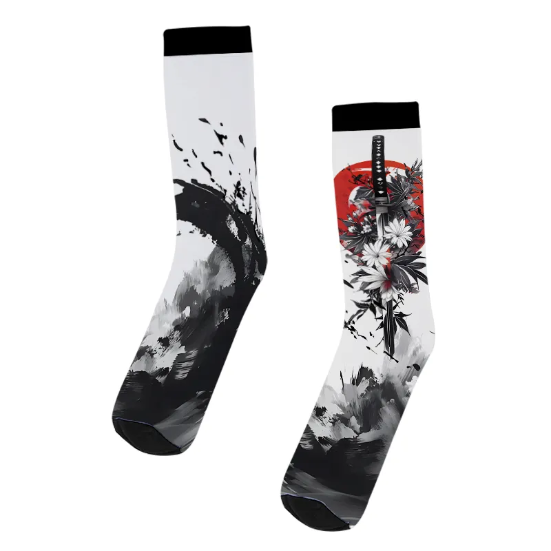 Tokyo-Tiger Samurai Sword And Flower Socks