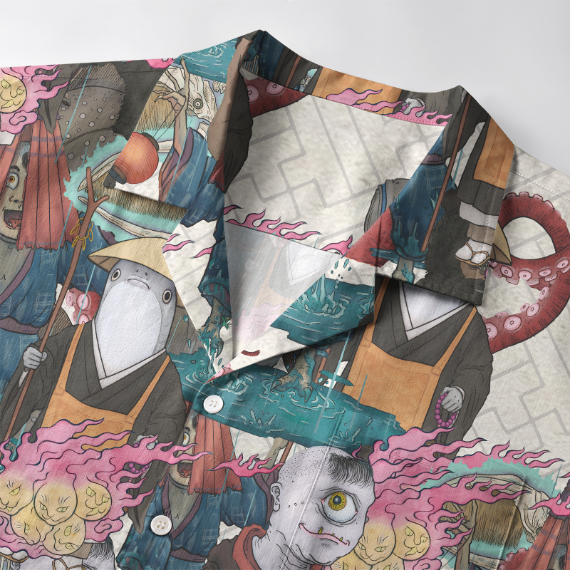 Tokyo-Tiger Wandering Yokai Aloha Hawaiian Shirt