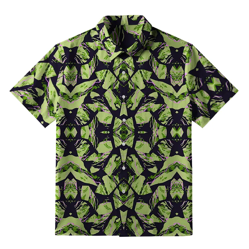 Tokyo-Tiger Geometric Art In The Forest Button-up Shirt