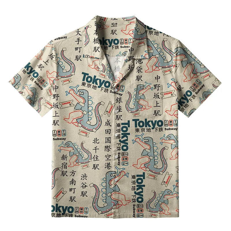 Tokyo-Tiger Funny Tokyo Subway Map Aloha Hawaiian Shirt Sale
