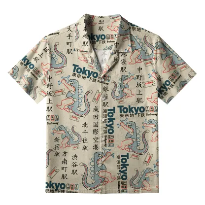 Tokyo-Tiger Funny Tokyo Subway Map Aloha Hawaiian Shirt