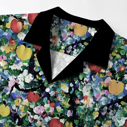 Tokyo-Tiger Black Cat Under The Apple Tree Aloha Hawaiian Shirt